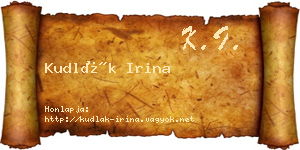 Kudlák Irina névjegykártya